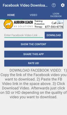 Facebook Video Downloader android App screenshot 0